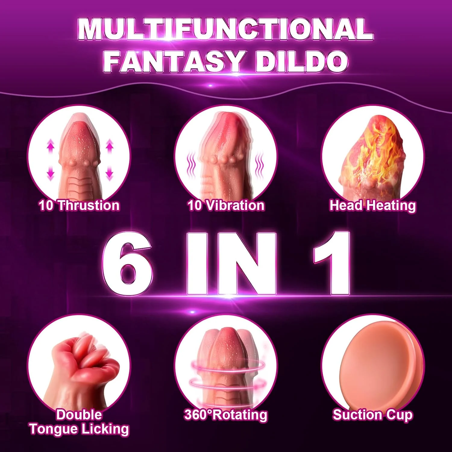 OctoRipple 6-in-1 Monster Tentacle Thrusting Dildo | Fantasy Vibrator, Heating, Remote Control - Image 2