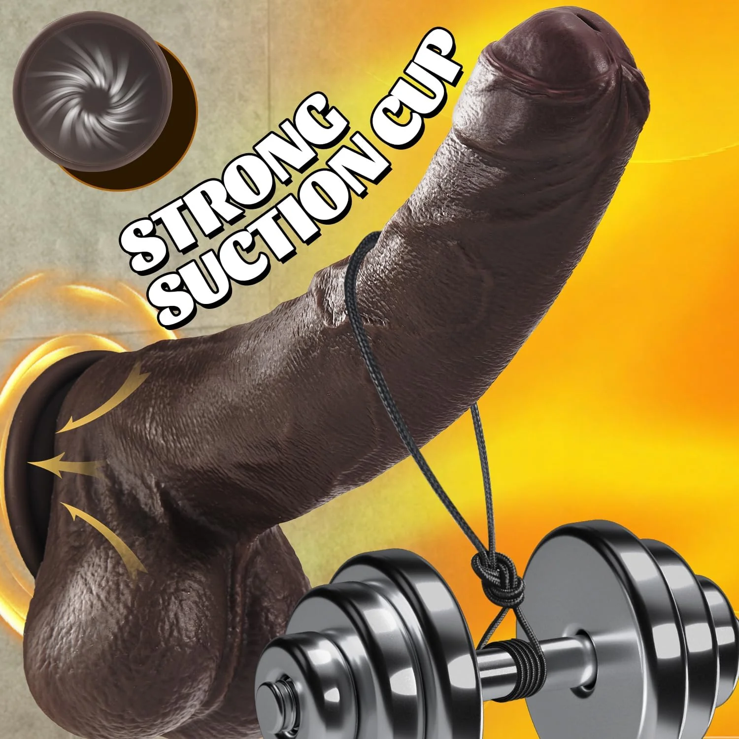 EbonyTitanX 10” Ebony Realistic Dildo Dual Density Suction Cup - Image 5