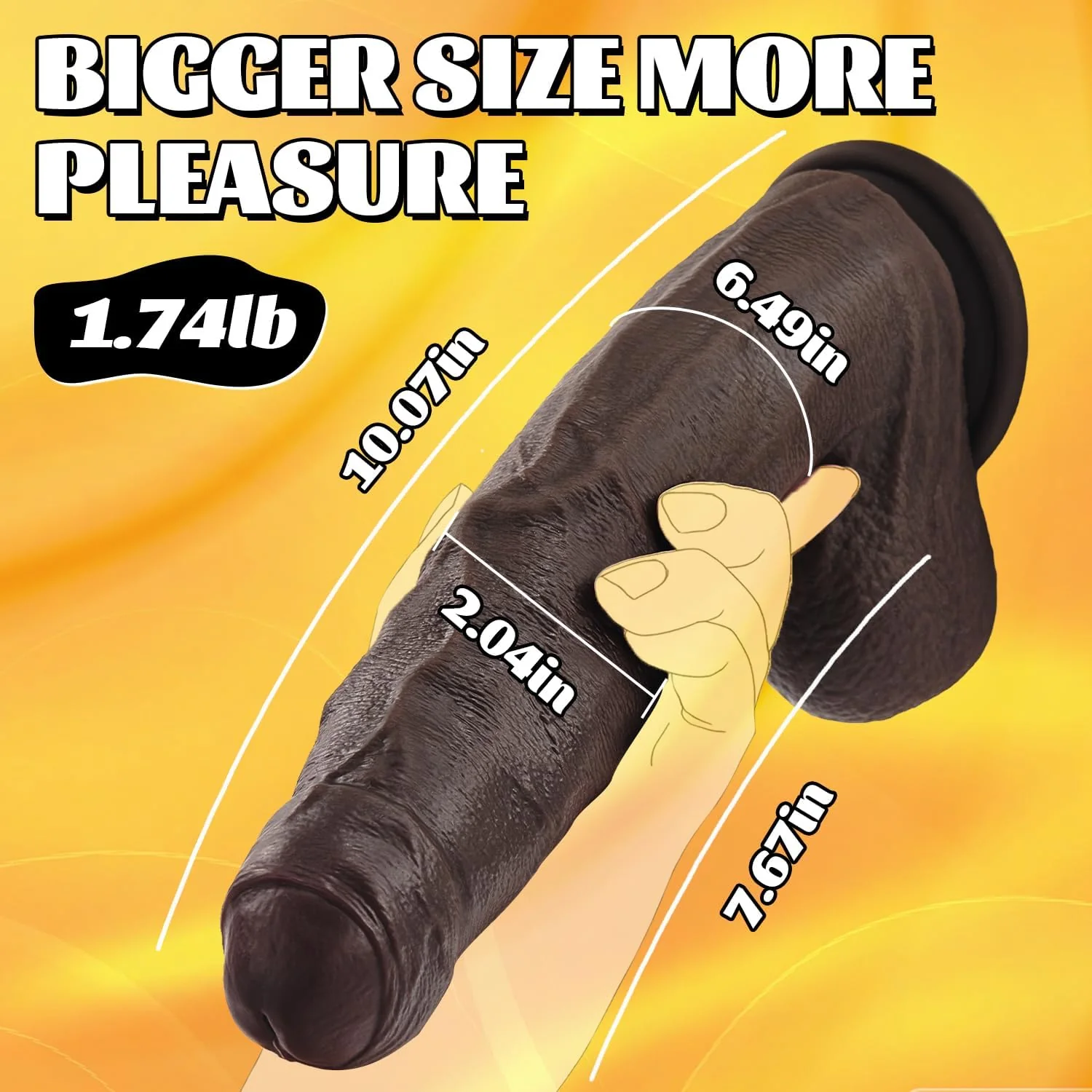 EbonyTitanX 10” Ebony Realistic Dildo Dual Density Suction Cup - Image 6
