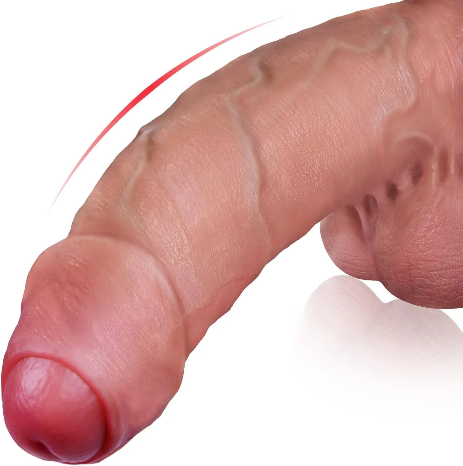 TitanX 11” Realistic Foreskin Dildo Thick Silicone Suction Cup - Image 2