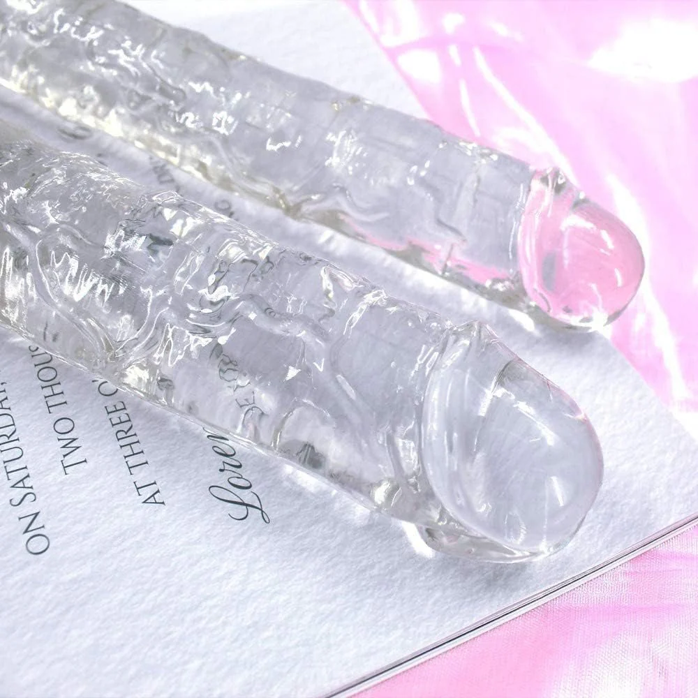 ClearMorph 13” Double-Ended Dildo Flexible Clear Toy - Image 6