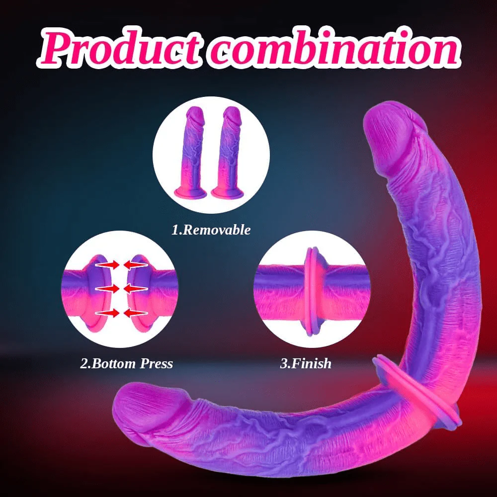 TwinPop 14” Double-Ended Dildo Suction Cup Silicone Set - Image 6