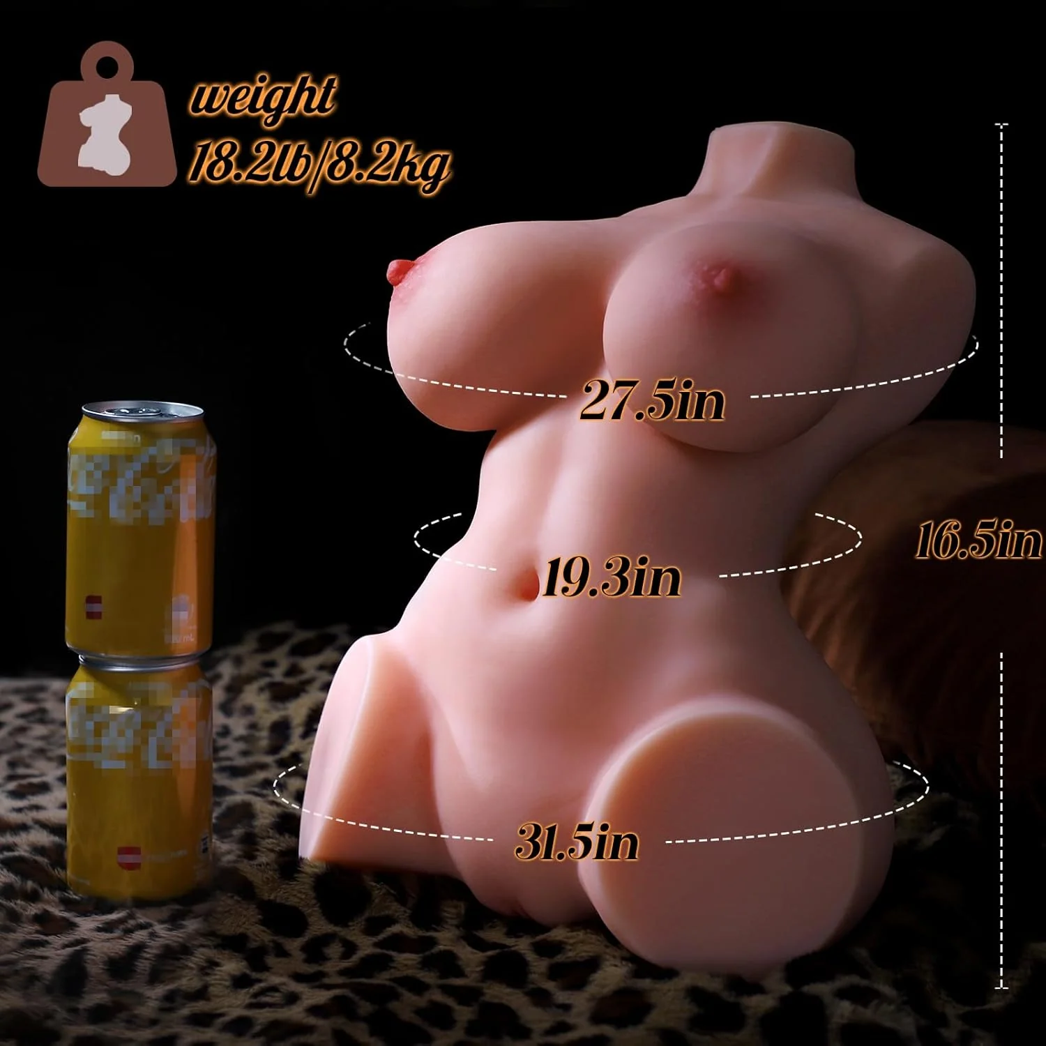 TitanCurveX 18.2LB Life-Size Sex Doll Torso Dual Channel - Image 6