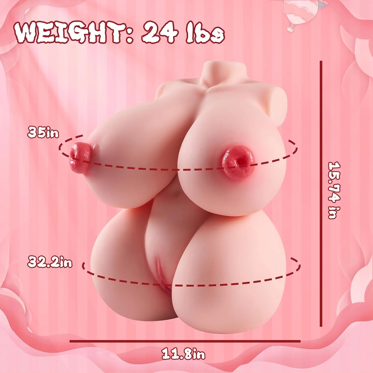Veltrix 24lb 4-in-1 Sex Doll Torso Big Boobs TPE - Image 3