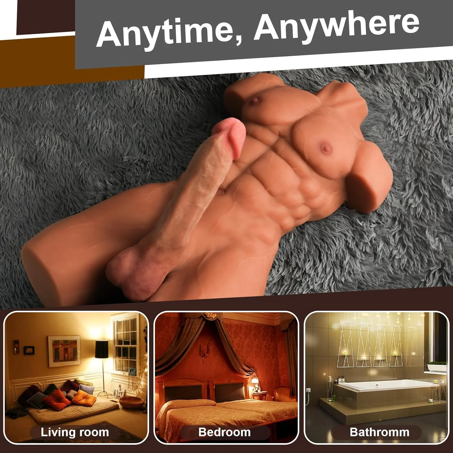 ForgeFlex Male Sex Doll Torso 8in Flexible Dildo 26LB - Image 4