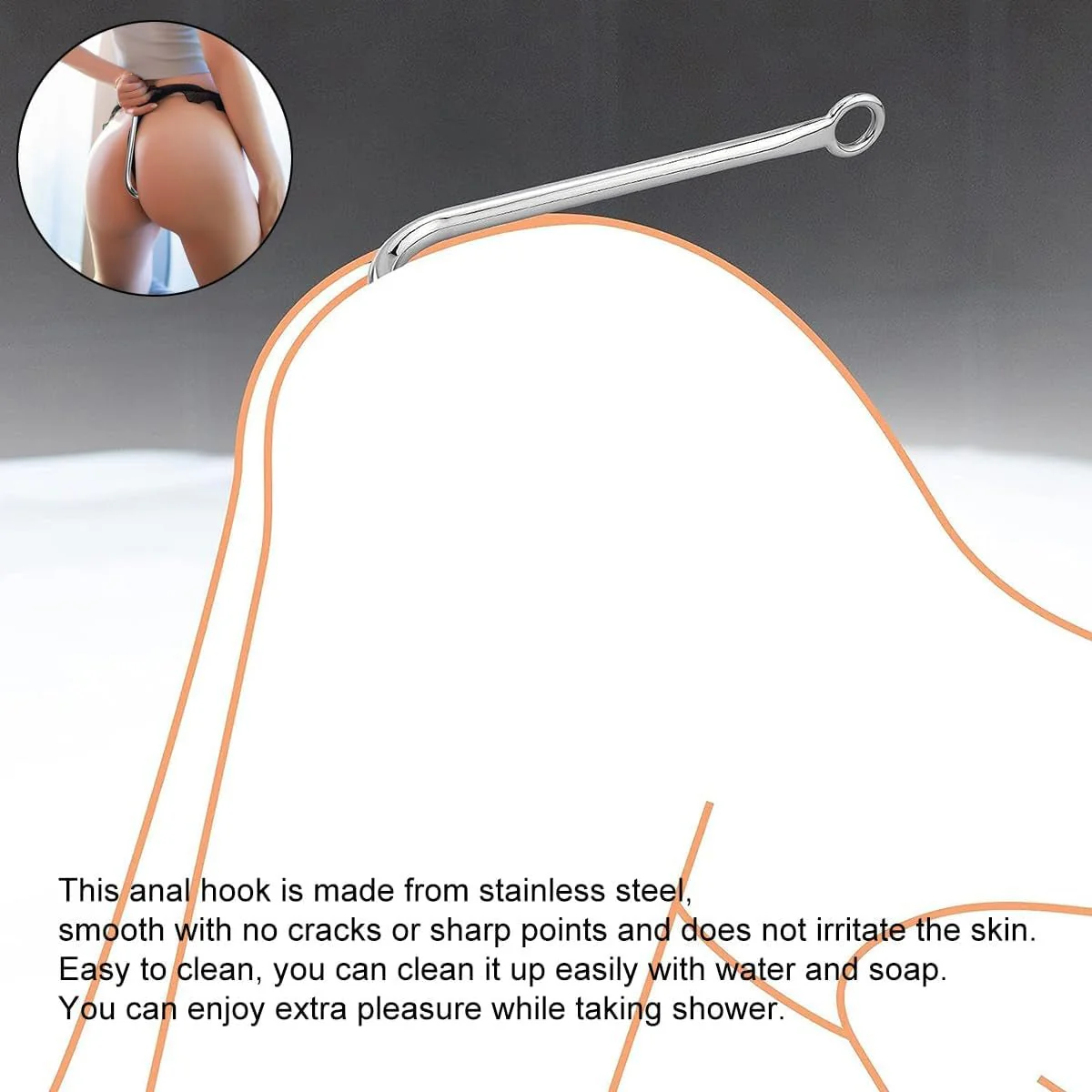 SteelShift Stainless Steel Anal Hook 3 Balls - Image 6