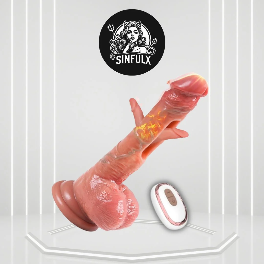 HeatPulse Remote Control Dildo 9 Flapping Vibrating Heating