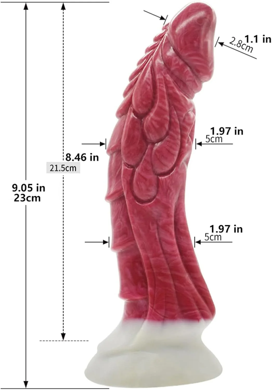 CrimsonJet 9” Squirting Silicone Dildo Suction Cup Waterproof - Image 3