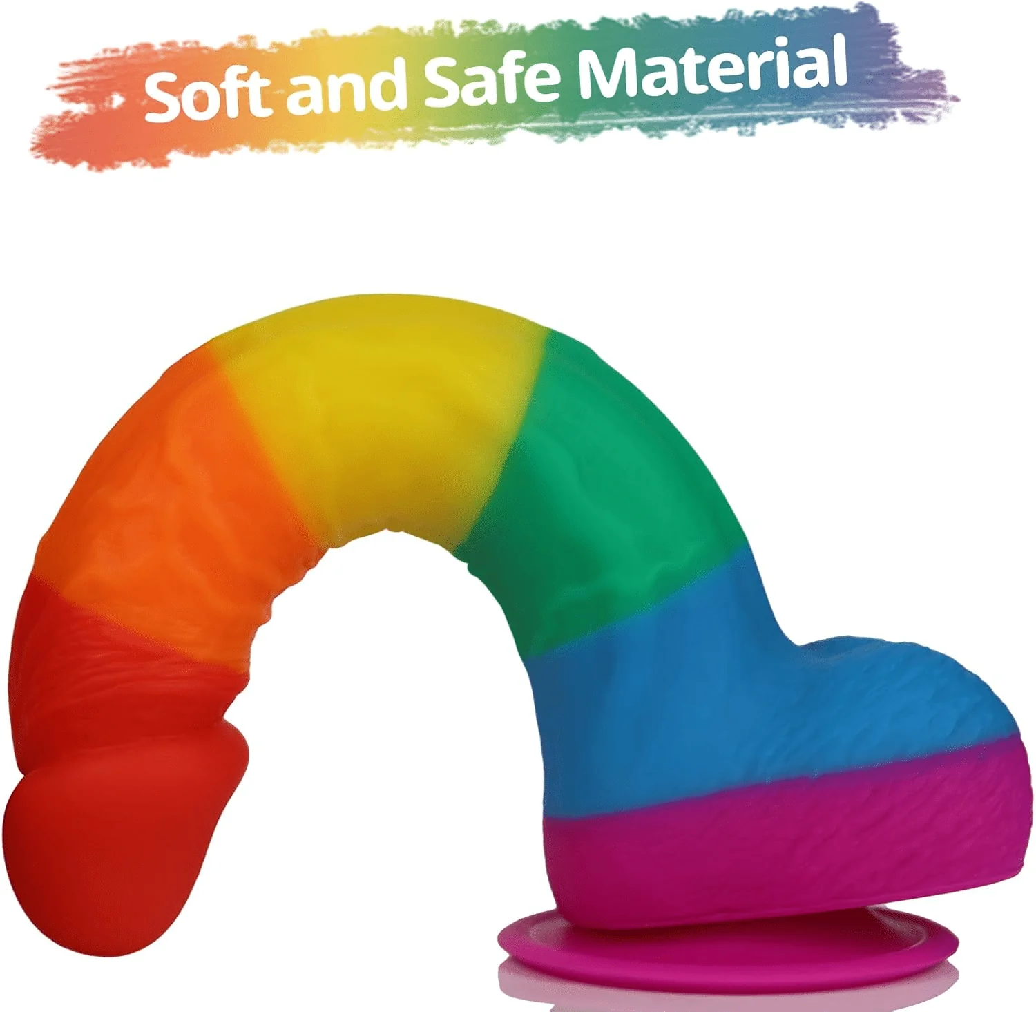 PrismCore 9.3” Rainbow Silicone Dildo Suction Cup G-Spot - Image 5