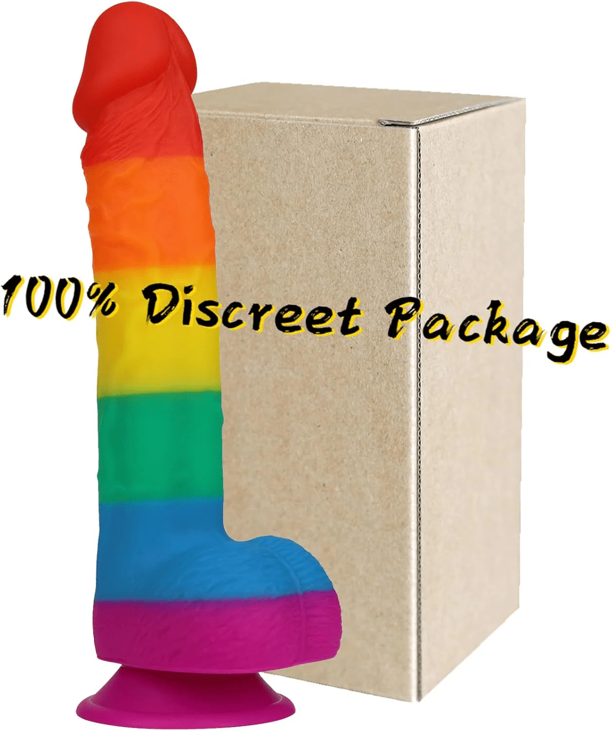 PrismCore 9.3” Rainbow Silicone Dildo Suction Cup G-Spot - Image 6