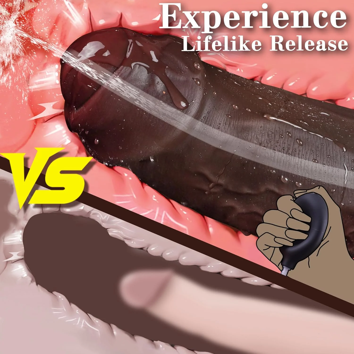 ObsidianCoreX 9.6” Squirting Ebony Dildo Dual Density Suction - Image 3