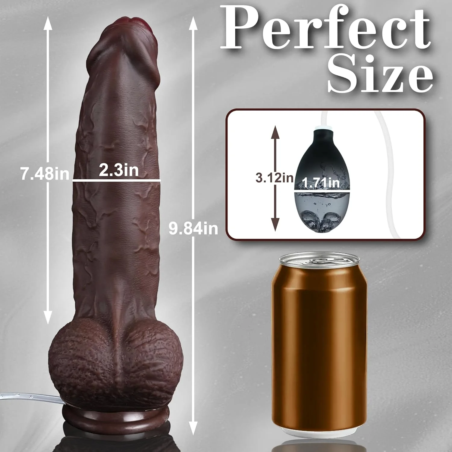 ObsidianCoreX 9.6” Squirting Ebony Dildo Dual Density Suction - Image 6
