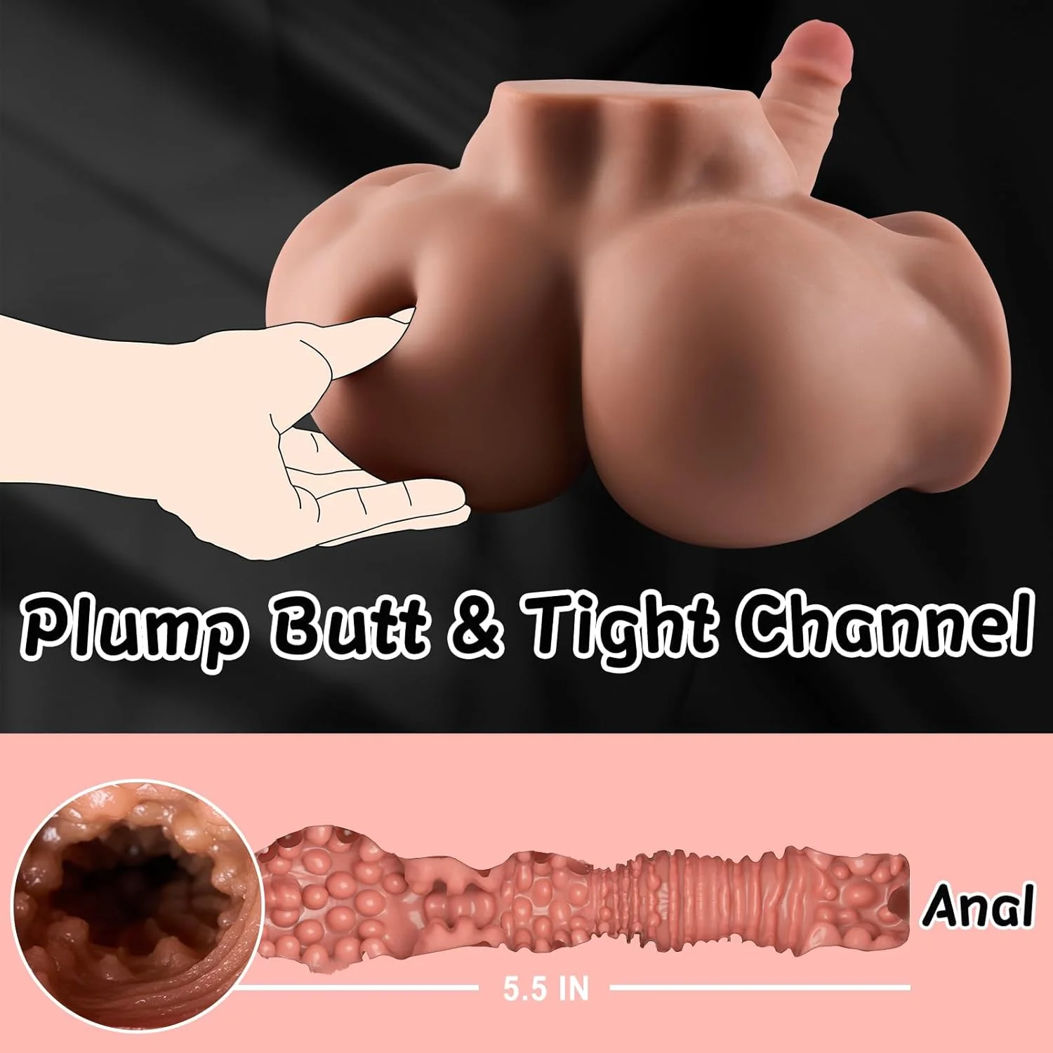 DravoniX Male Sex Doll Torso 7.4in Dildo 9.7LB - Image 4