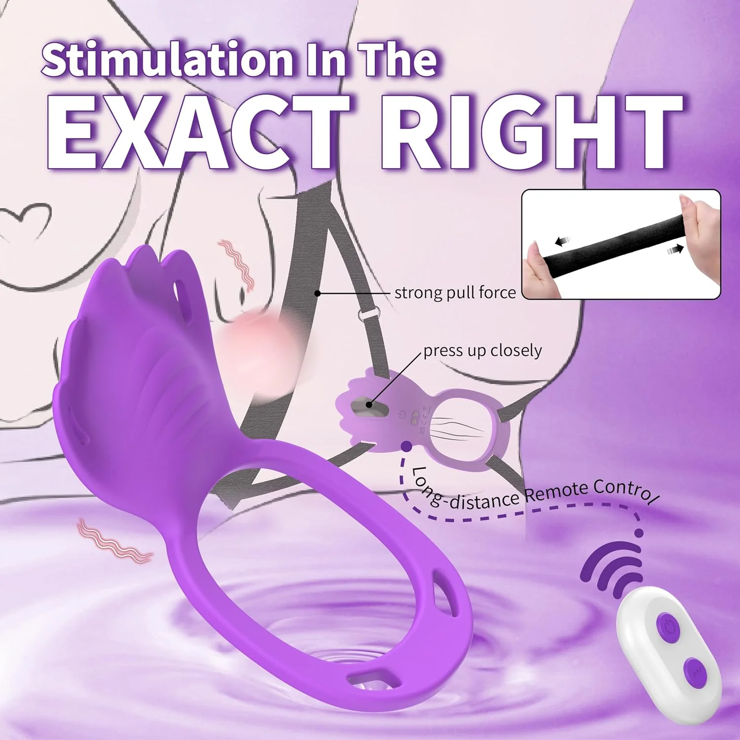 VioletLink Wearable Cock Ring Clit Stimulator App 9 Modes - Image 4