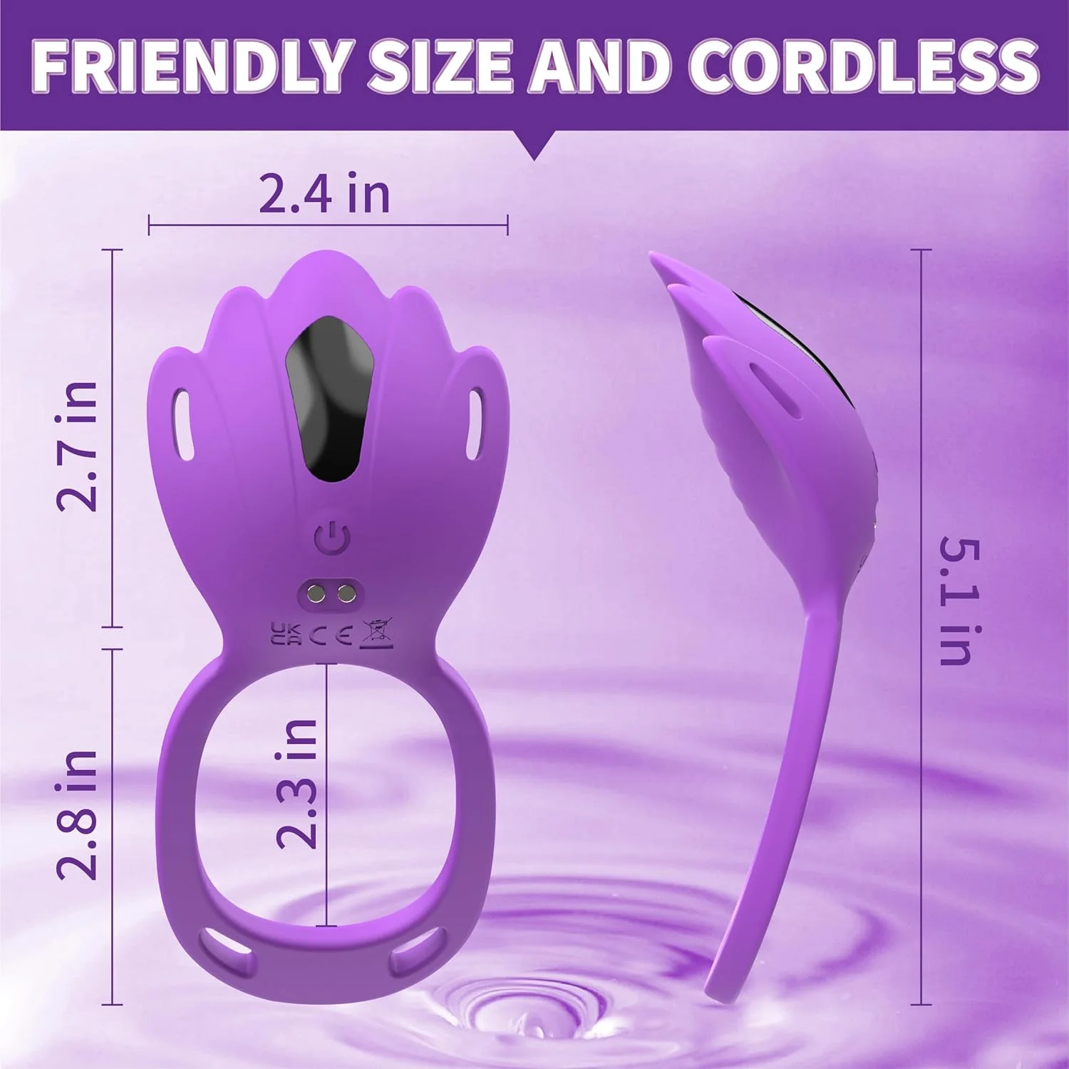 VioletLink Wearable Cock Ring Clit Stimulator App 9 Modes - Image 7
