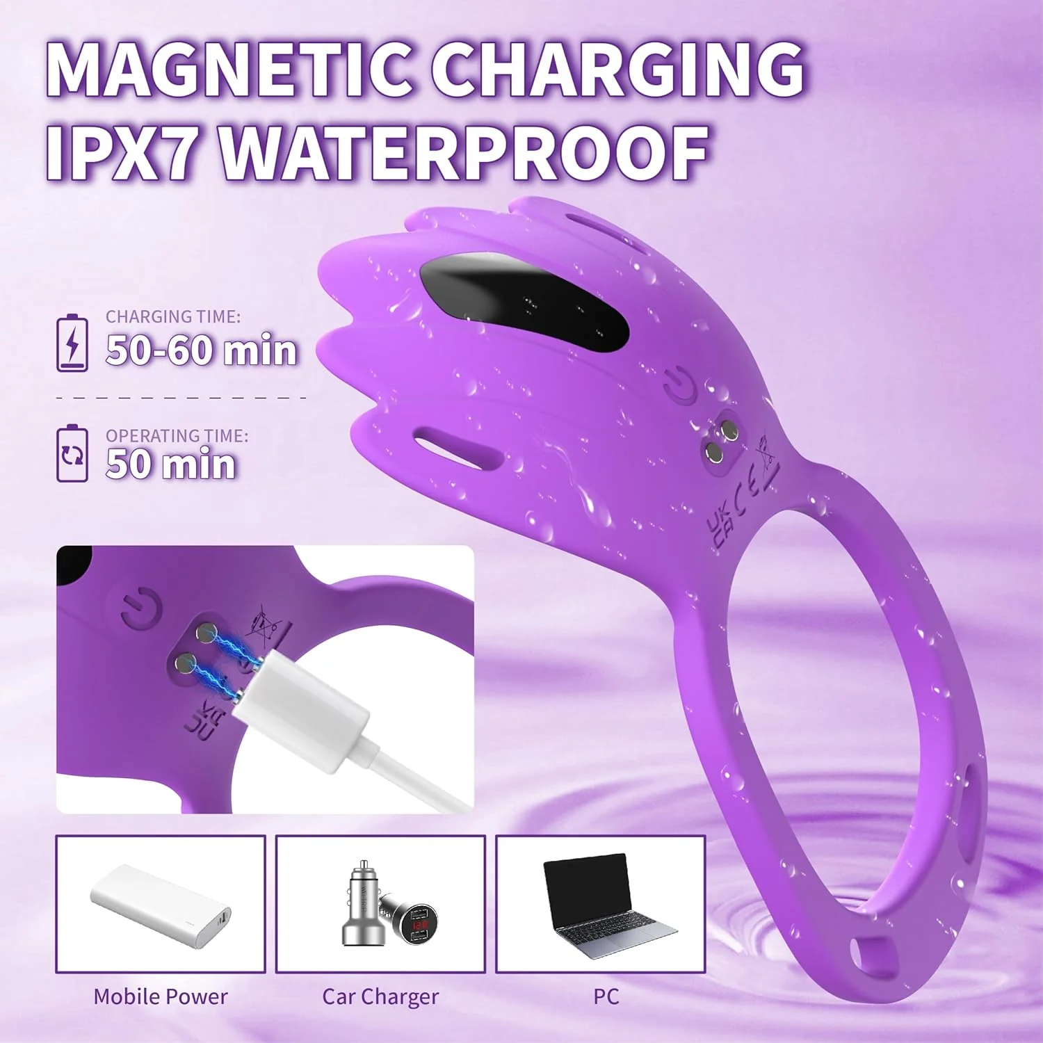 VioletLink Wearable Cock Ring Clit Stimulator App 9 Modes - Image 8