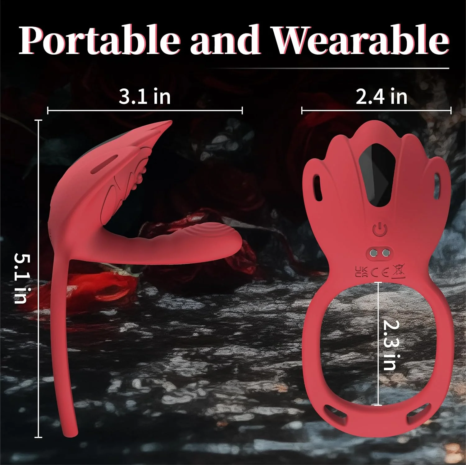 RougeFlex Wearable Cock Ring Clit Stimulator App 9 Modes - Image 7