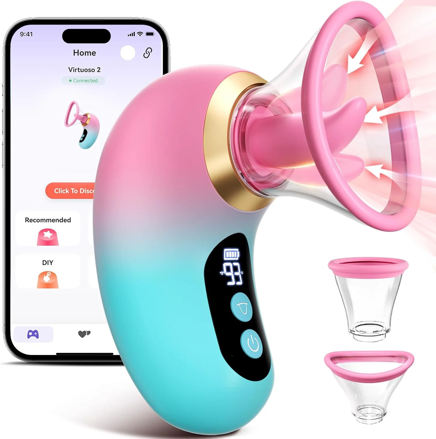 LumiVanta AI Rose Wand Clit Sucker LCD App Waterproof