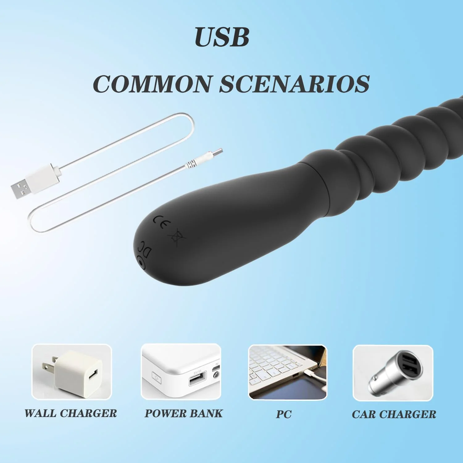PulseGlow Vibrating Anal Beads Butt Plug Wand - Image 3