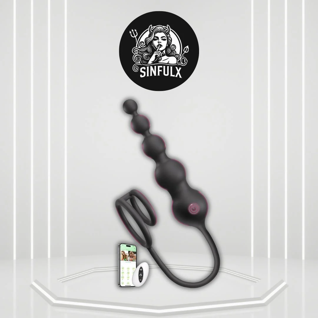 BeadCoreX Prostate Massager Cock Ring Beads App Remote 9 Modes