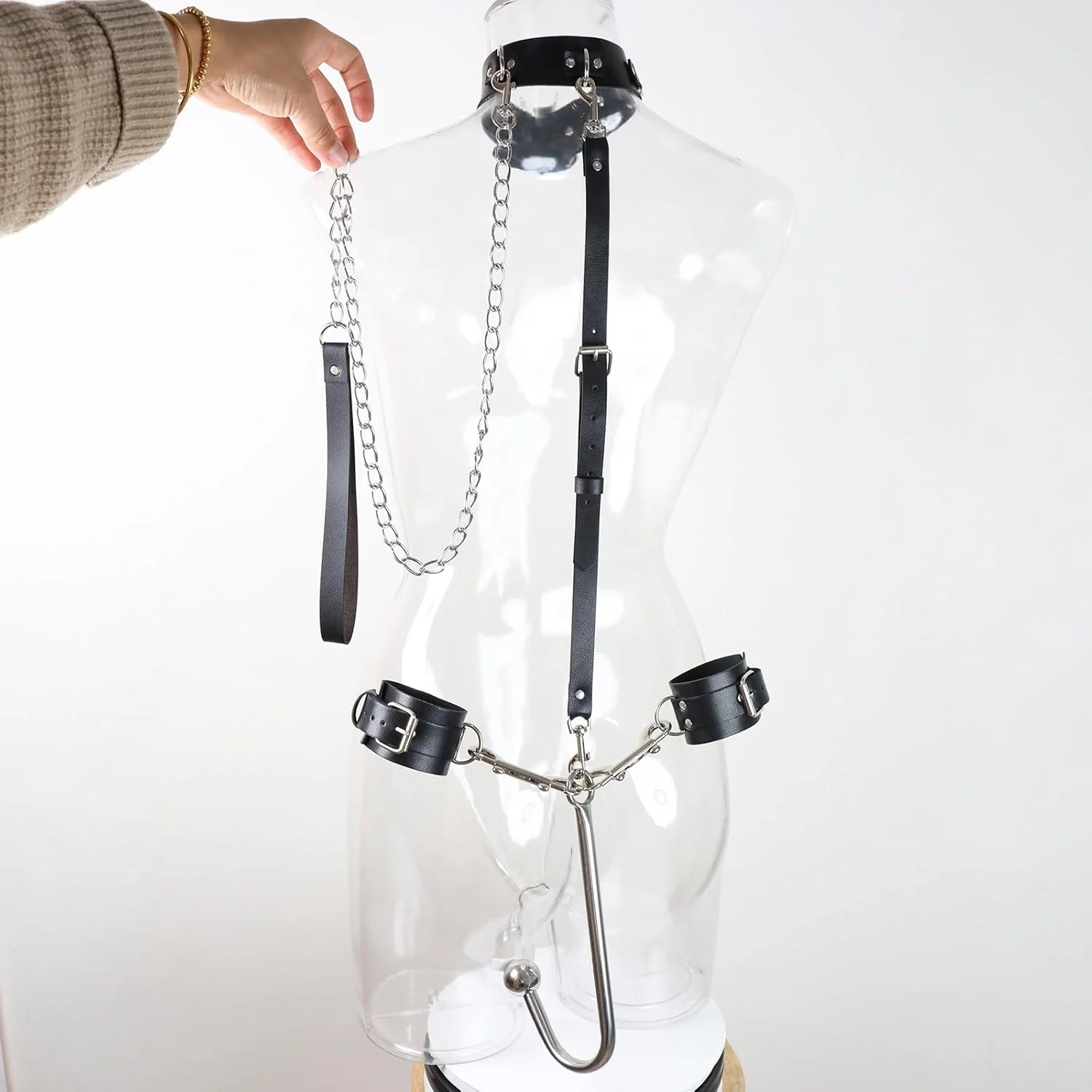 ChainBound Anal Hook Bondage Kit Collar Cuffs Chain - Image 2