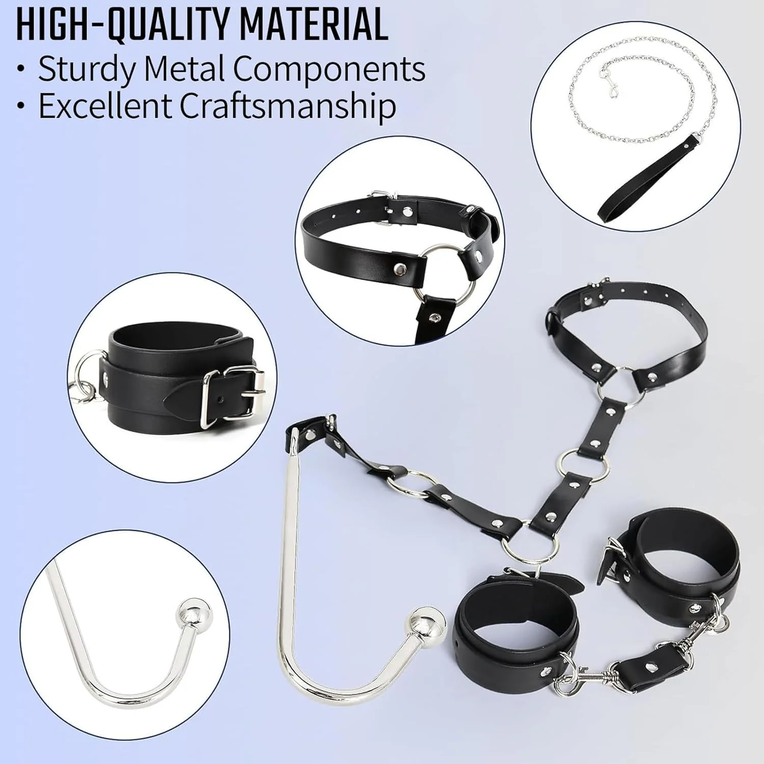 NightBound Anal Hook Harness Bondage Kit with Collar - Image 2