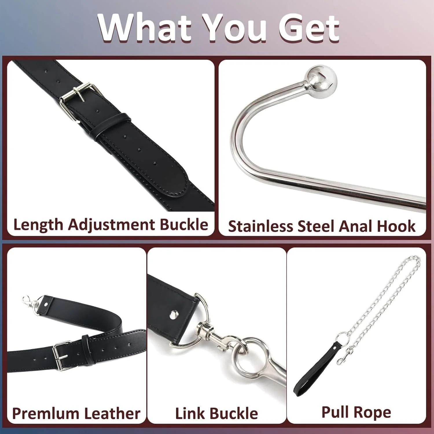 NightBound Anal Hook Harness Bondage Kit with Collar - Image 4