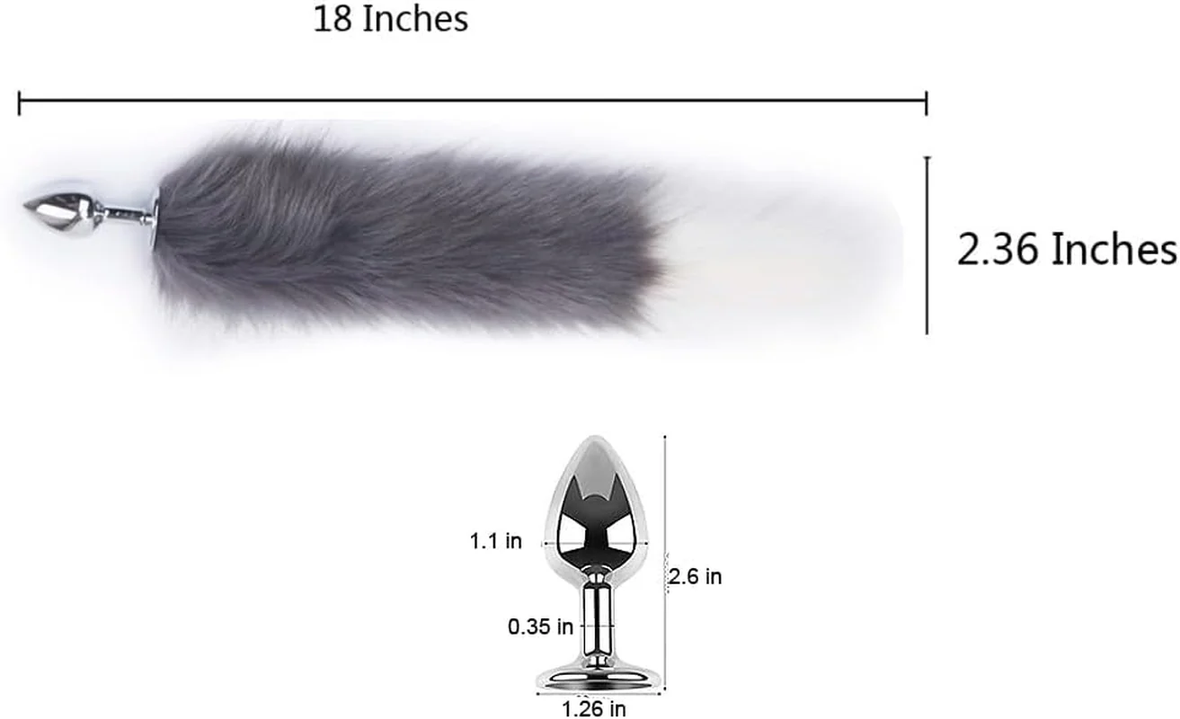 SilverFrost Small Steel Tail Butt Plug Gray White - Image 3