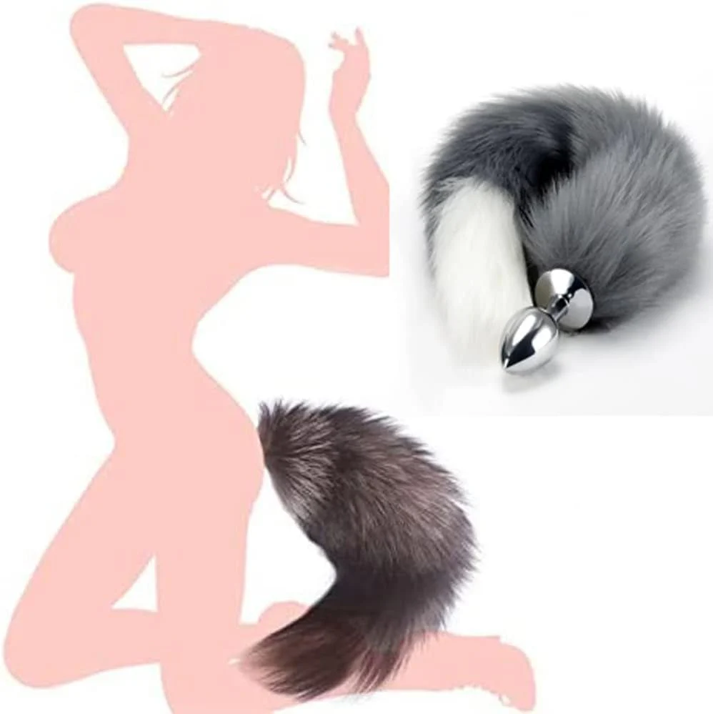 SilverFrost Small Steel Tail Butt Plug Gray White - Image 7