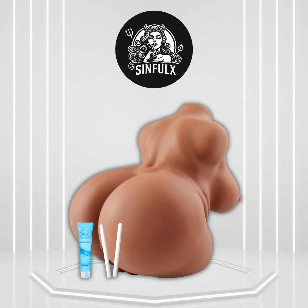 CurveLuxe BBW Sex Doll Torso Brown 3-in-1 9LB