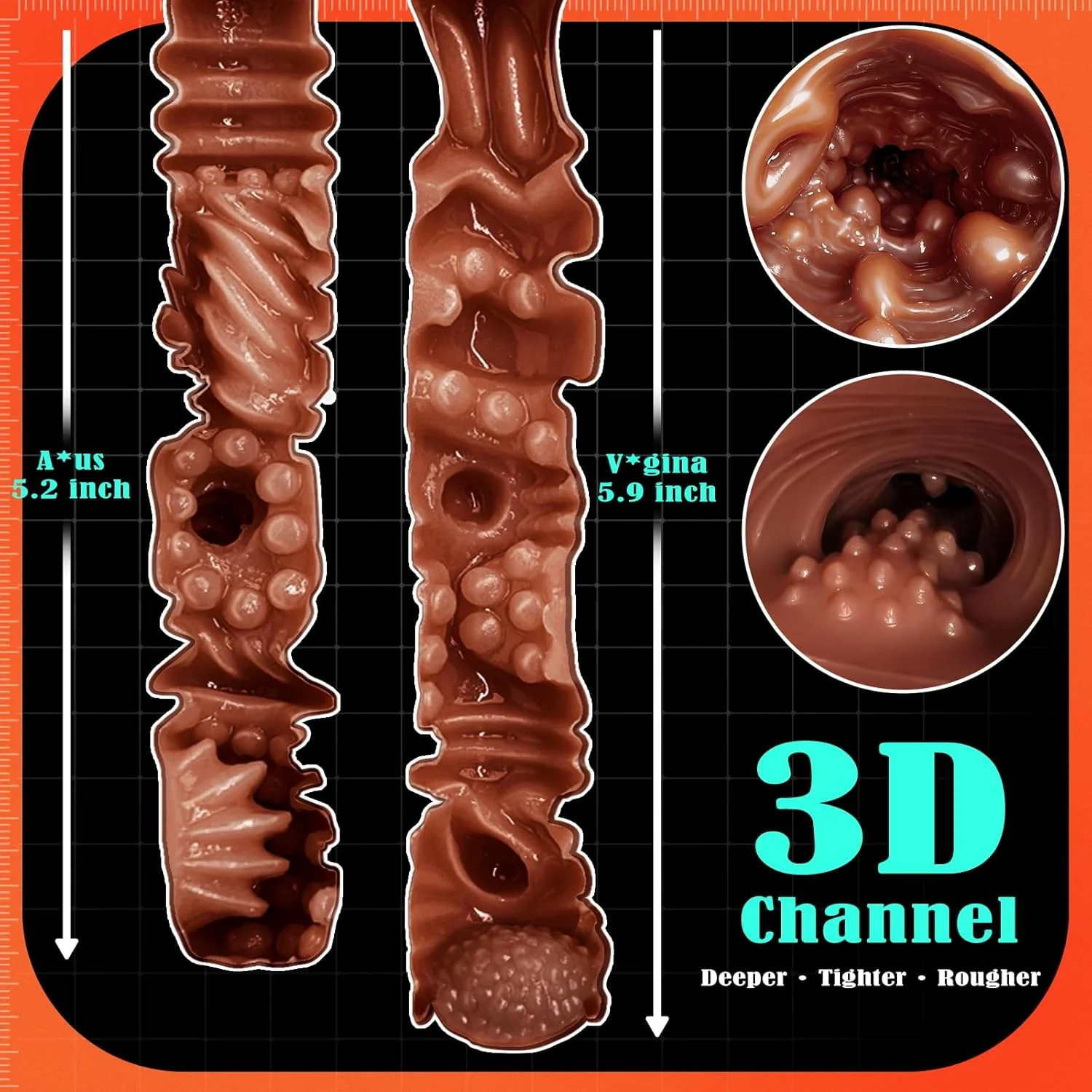 NoirCurve Ebony Sex Doll Torso Dual Channel TPE - Image 2