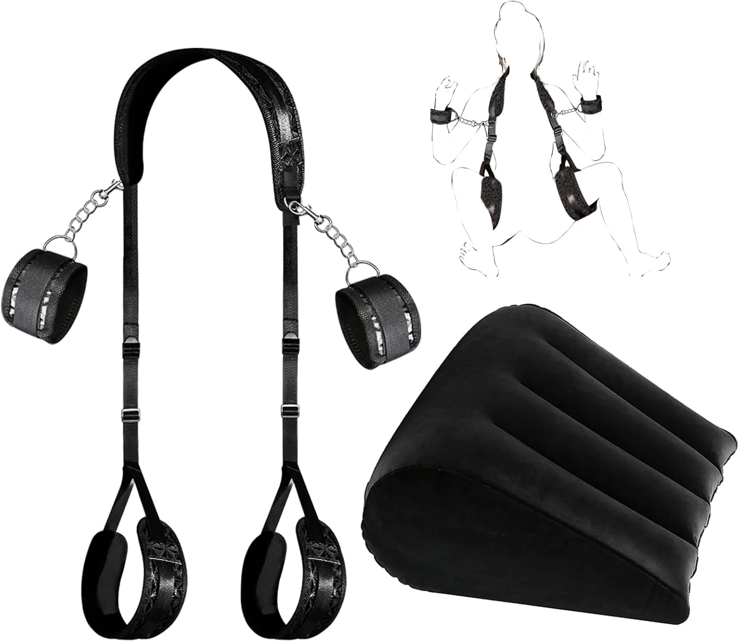 ShadowBond Inflatable BDSM Ramp Set with Adjustable Restraints