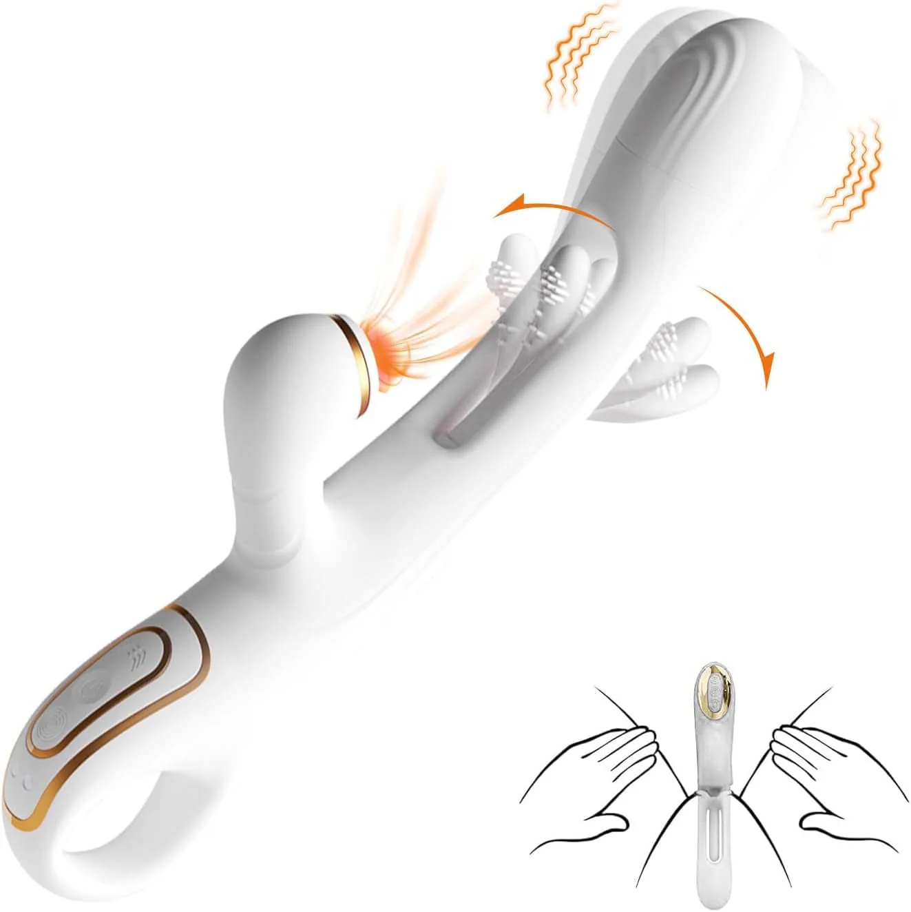 IvoryPulse Suction Rabbit Vibrator 3-in-1 Flapping Modes - Image 2