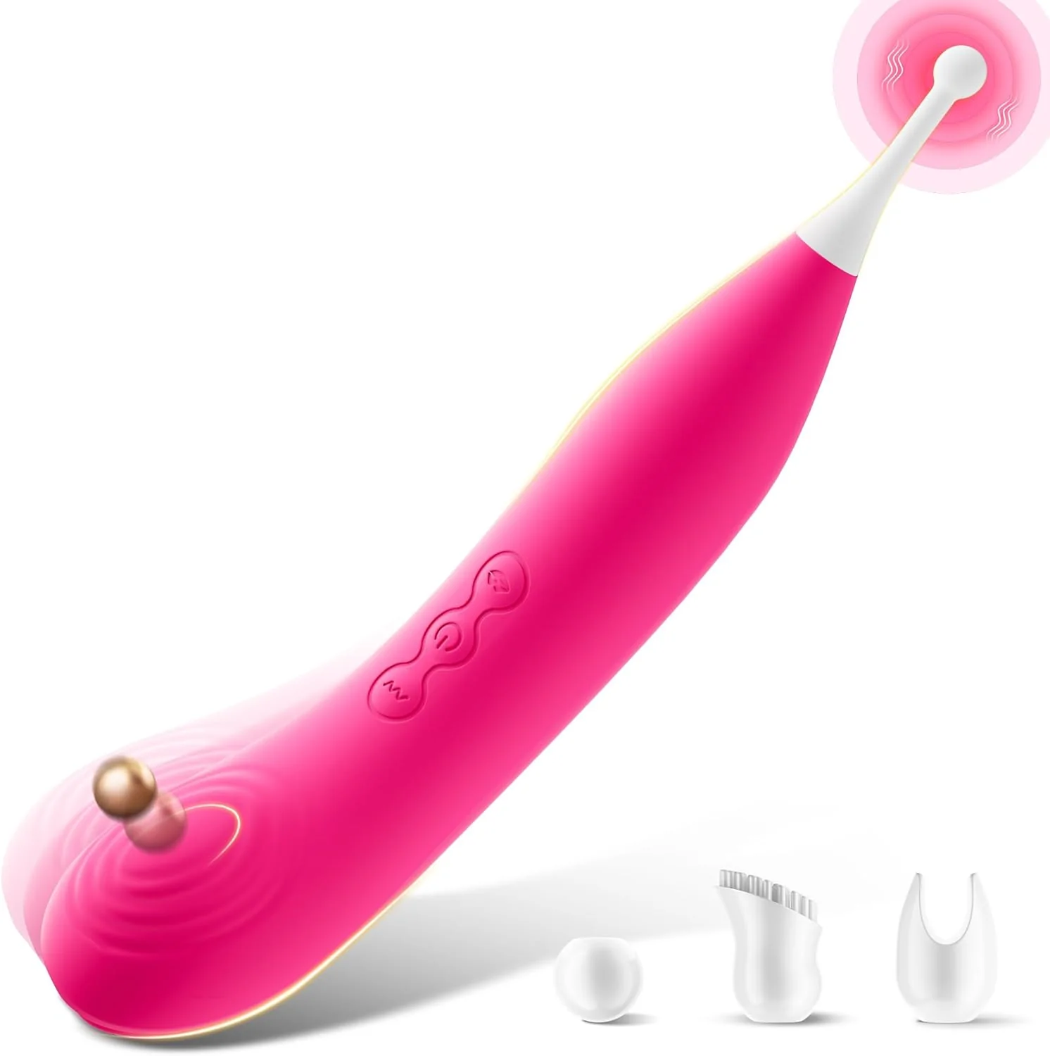 PinPoint Clitoral Wand Vibrator 7 Modes Tapping 3 Heads - Image 8
