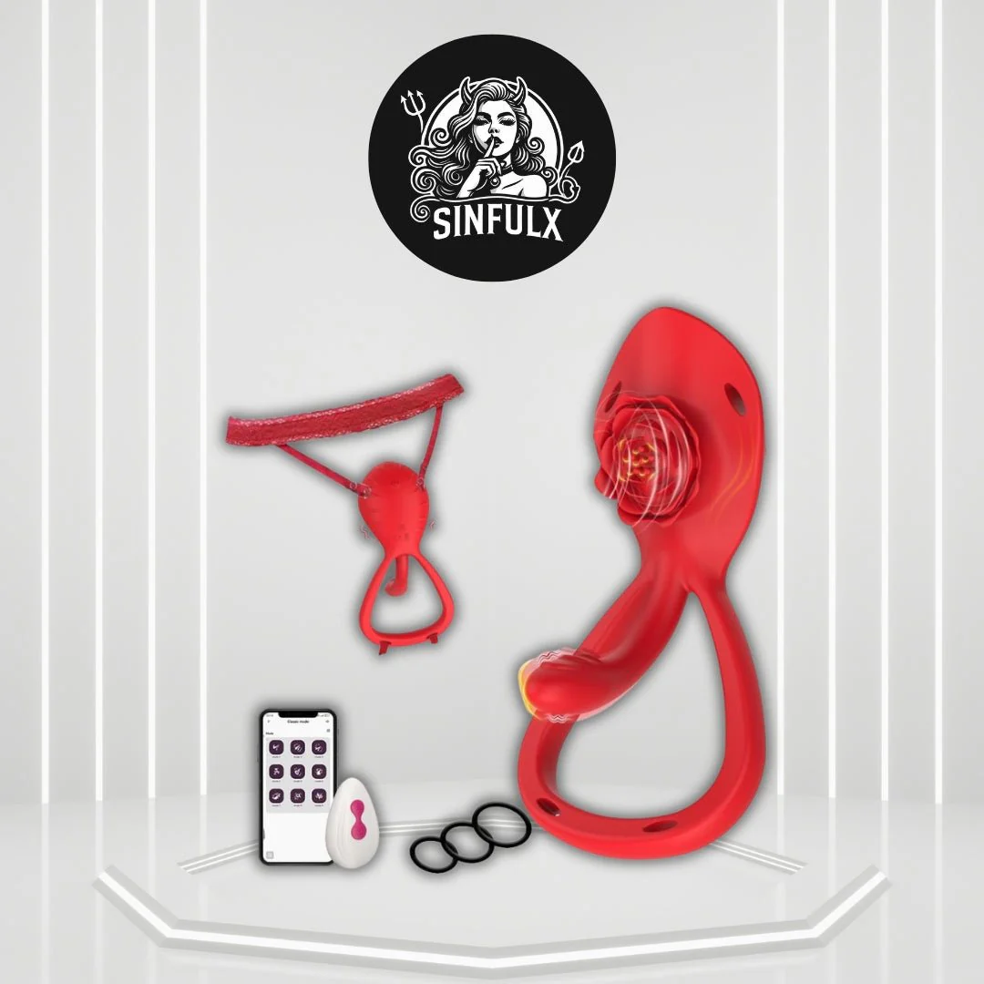 BloomDrive Cock Ring Clit Stimulator G-Spot Wearable 9 Modes