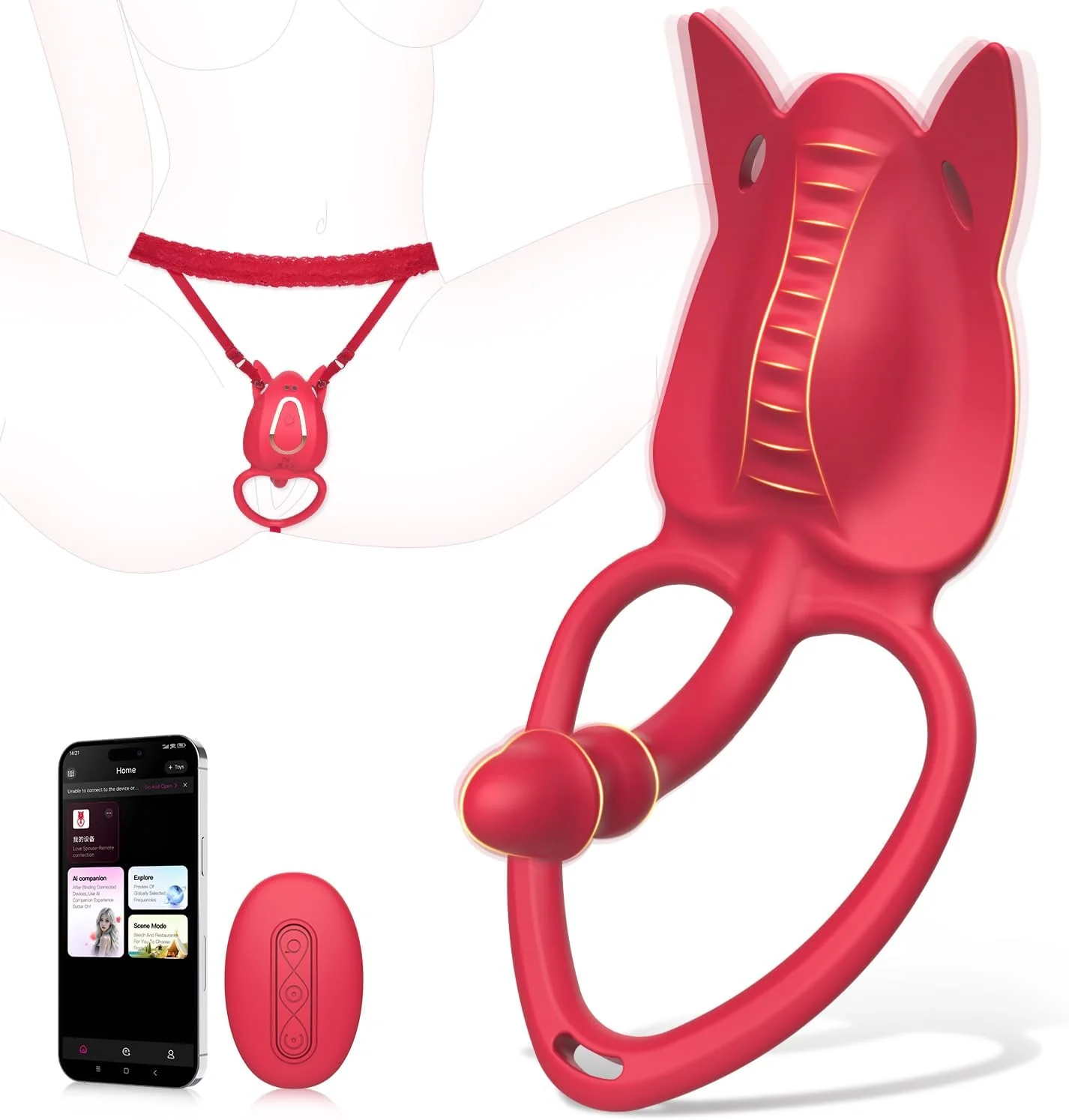SyncFusion Wearable Cock Ring Clit Stimulator App 10 Modes - Image 2