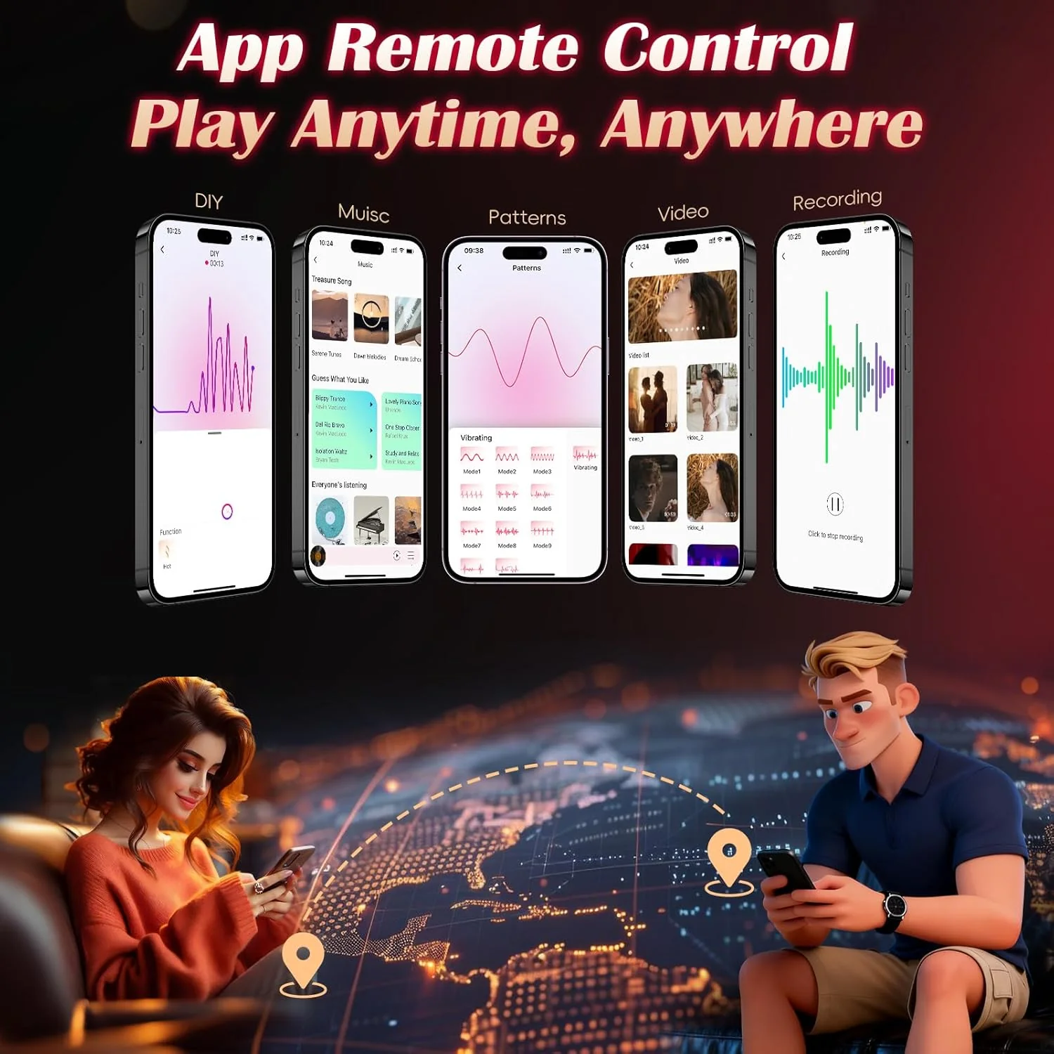 AeroPetal Clit Sucker Cock Ring App Remote 7 Modes Wearable - Image 6