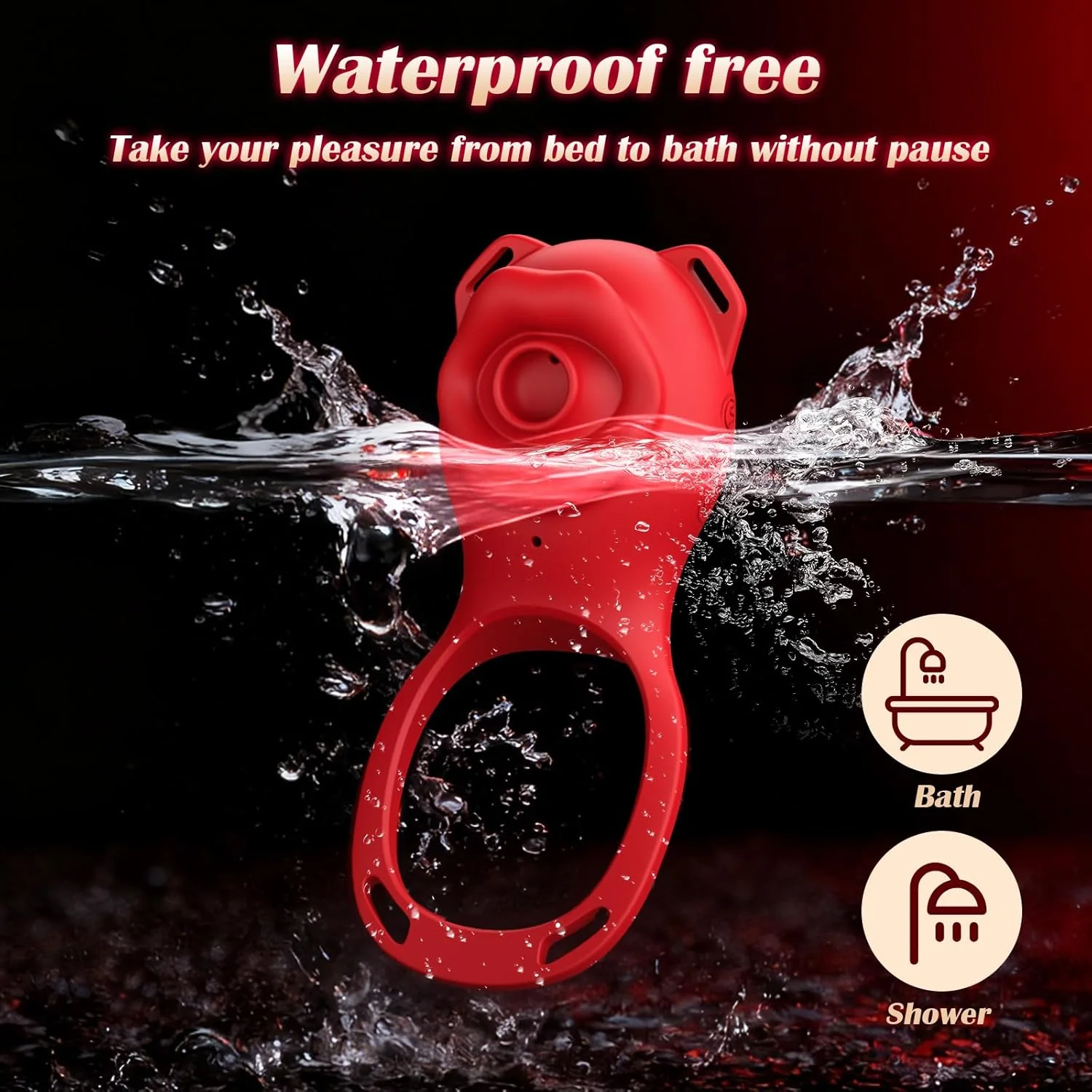 AeroPetal Clit Sucker Cock Ring App Remote 7 Modes Wearable - Image 8