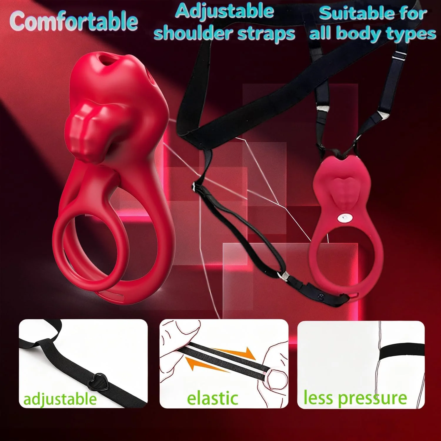 CrimsonSwitch Convertible Cock Ring Clit Stimulator App Control - Image 5