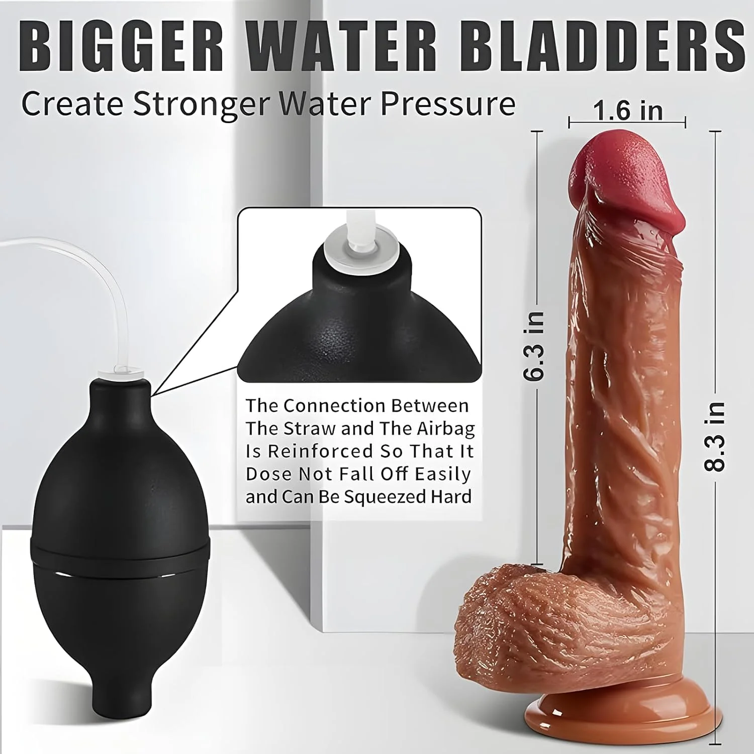 FluidCore 8.5” Squirting Silicone Dildo Suction Cup - Image 4
