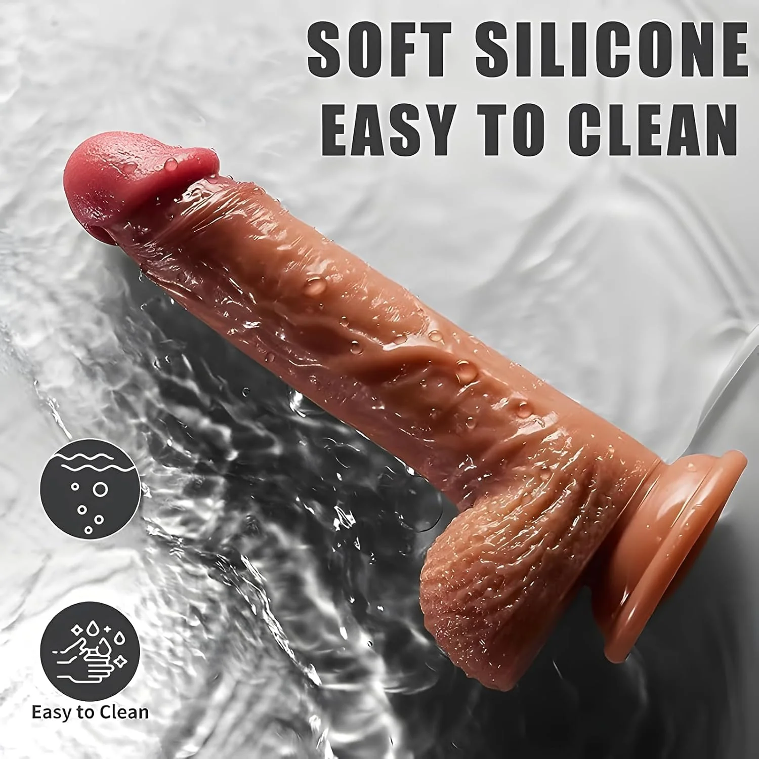 FluidCore 8.5” Squirting Silicone Dildo Suction Cup - Image 6