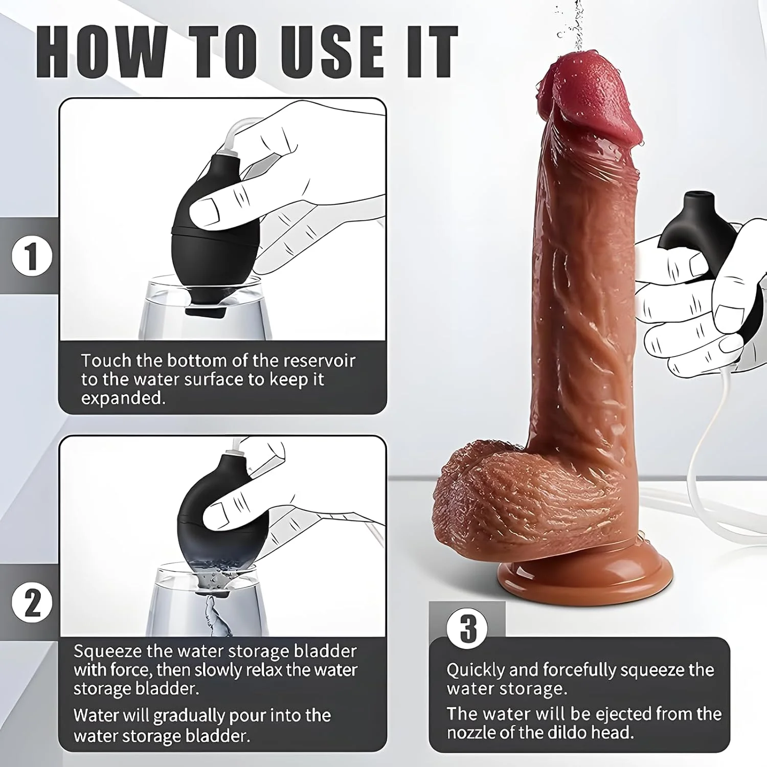 FluidCore 8.5” Squirting Silicone Dildo Suction Cup - Image 7