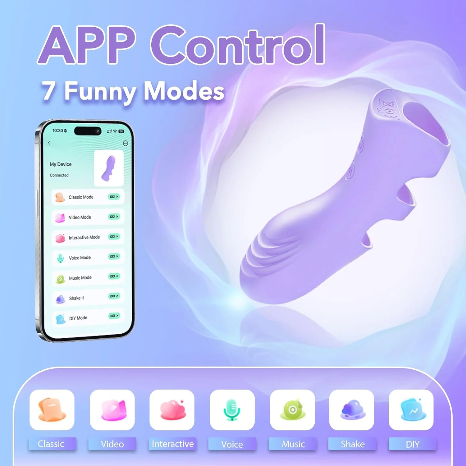 HeatTouch App-Control Finger Vibrator with Heat & 10 Modes - Image 2