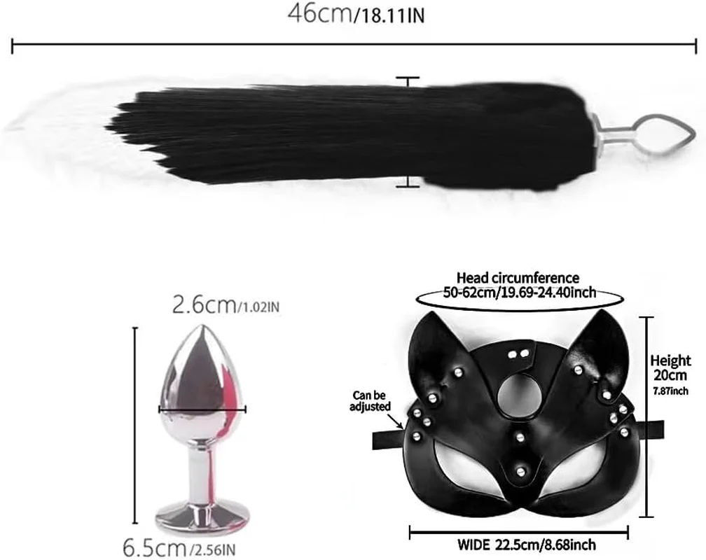 FeralFox Fox Tail Plug Mask Whip BDSM Set - Image 6