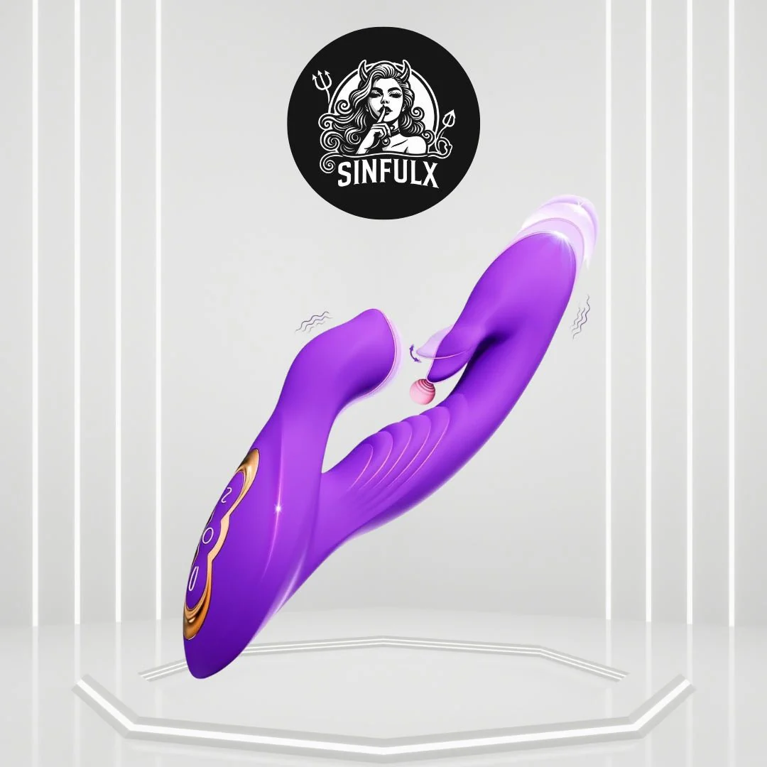 LickPulseX Tongue Rabbit Vibrator 10 Modes Flapping Waterproof