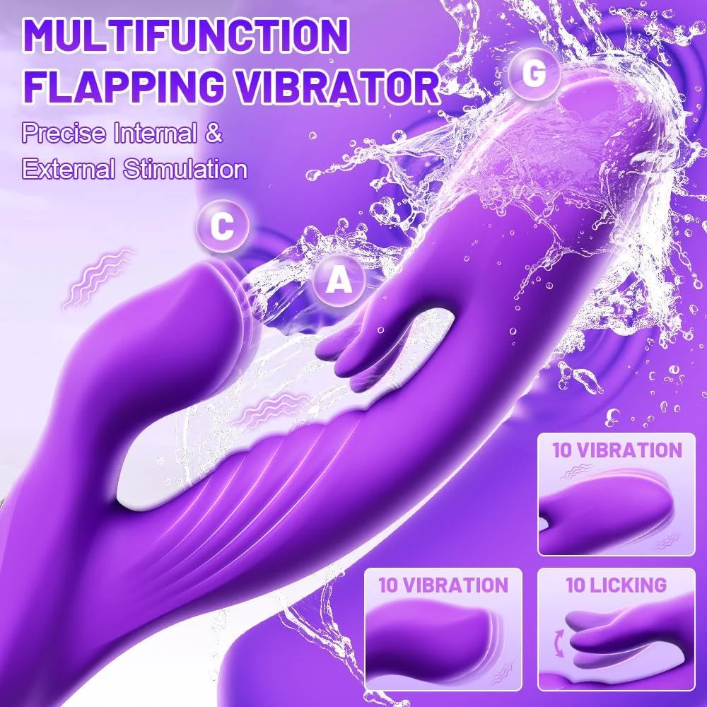 LickPulseX Tongue Rabbit Vibrator 10 Modes Flapping Waterproof - Image 2