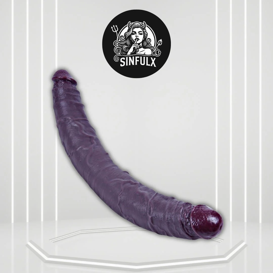 ObsidianMax 24.4” XXL Double-Ended Ebony Dildo Thick Silicone Toy