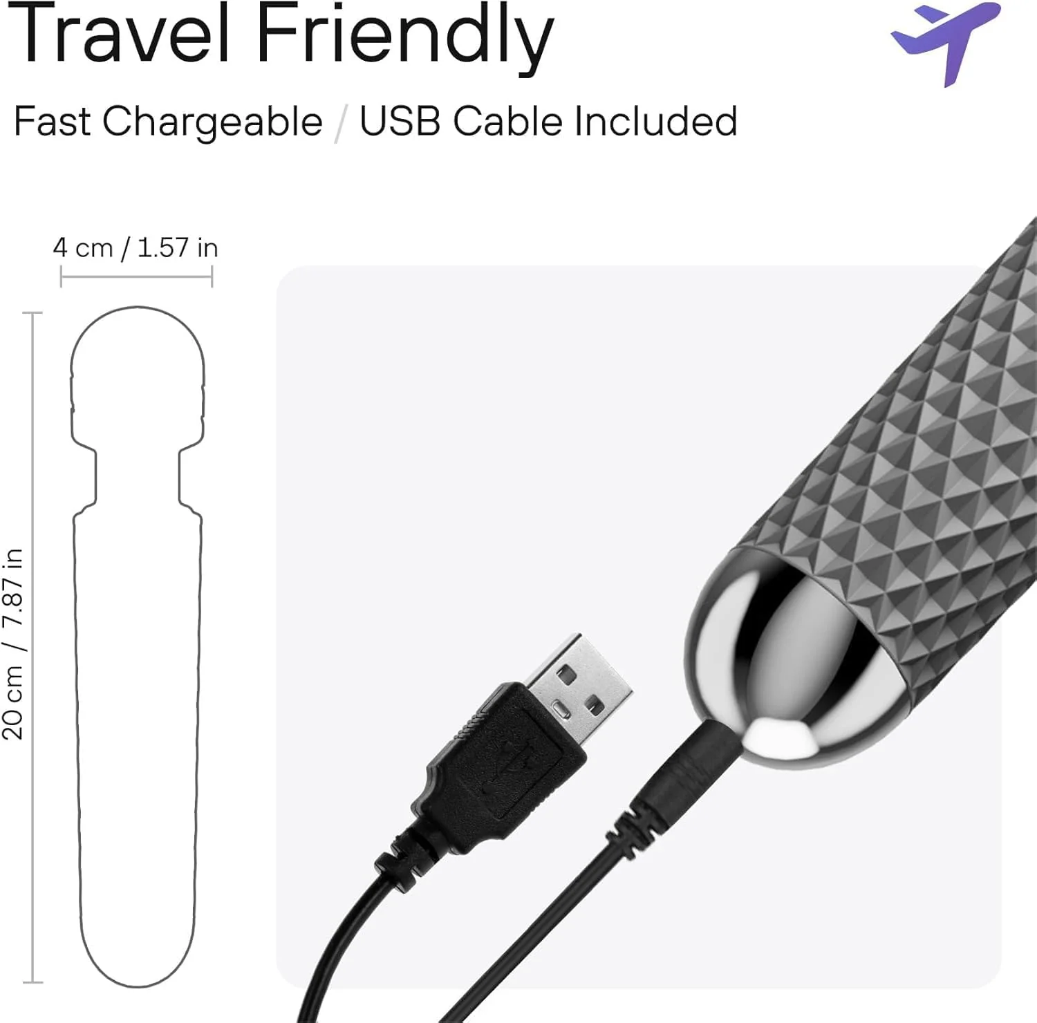 PrismWave Wand Vibrator 20 Patterns 8 Speeds Rechargeable - Image 5