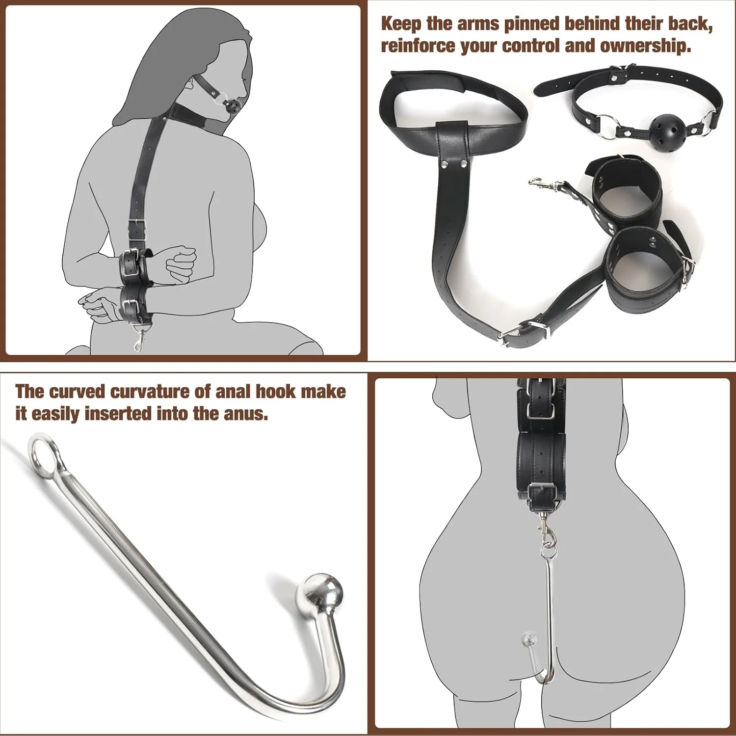 HushBound BDSM Anal Hook Bondage Kit - Image 3