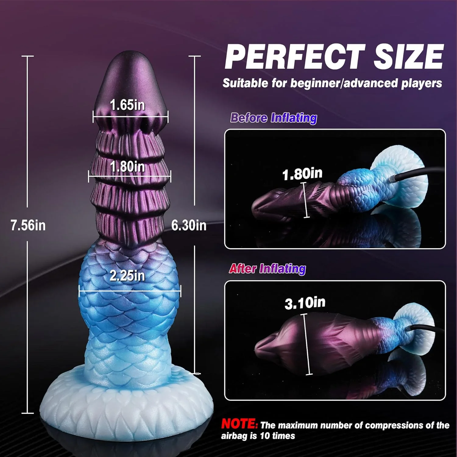 AeroKnot Inflatable Knot Dildo Adjustable Thick Suction Cup - Image 4